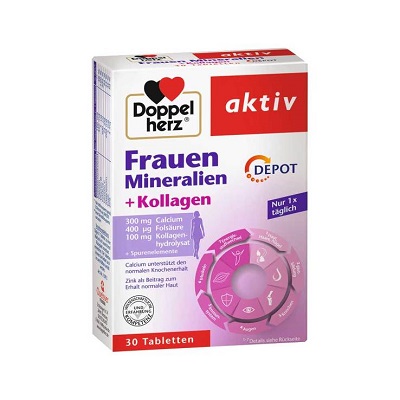 DOPPELHERZ Frauen Mineralien+Kollagen Depot Tabl.